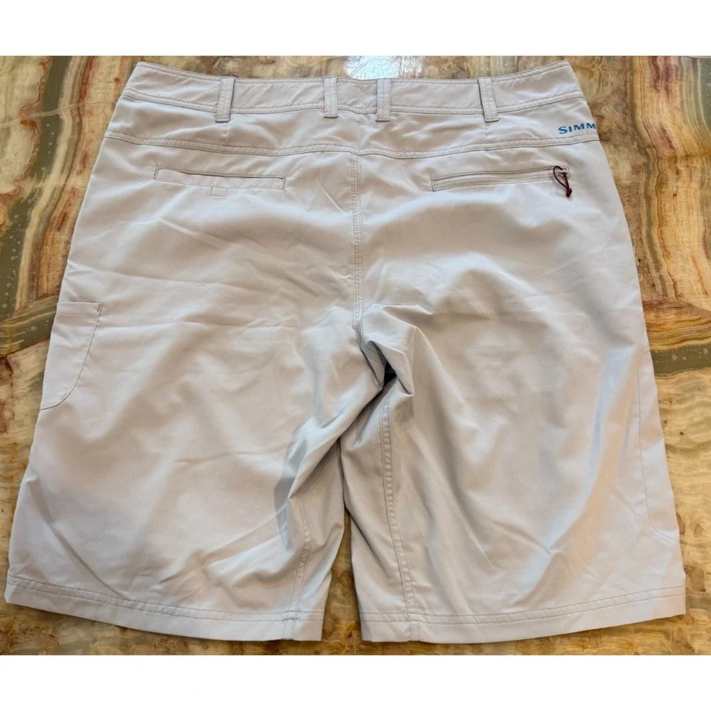 Simms‎ Mens SolarFlex Guide Fishing Cargo Shorts Beige Hiking Outdoor Size 38